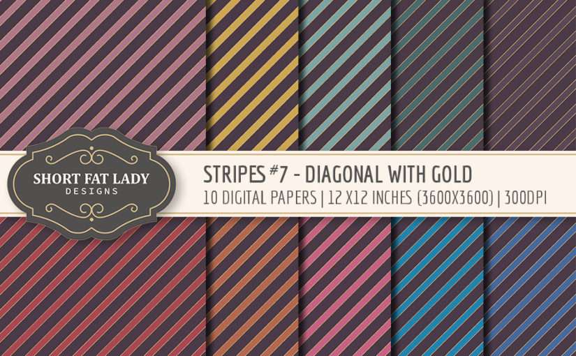 Diagonal Stripes Digital Paper Printables