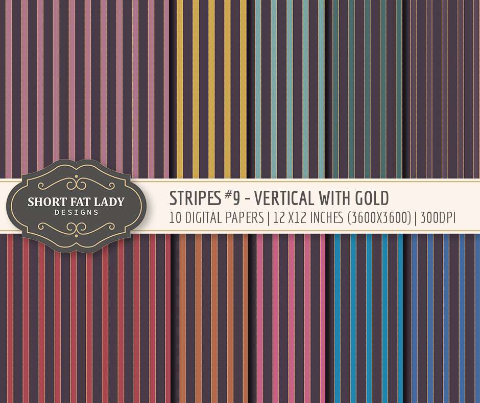 Vertical Stripes Digital Paper Printables