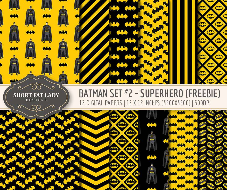 Free Batman Superhero Digital Papers Set 2