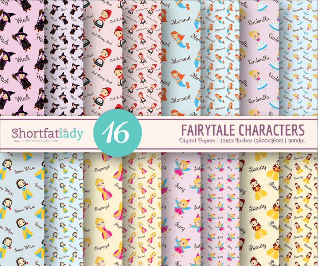 Free Fairy Tale Character Digital Papers