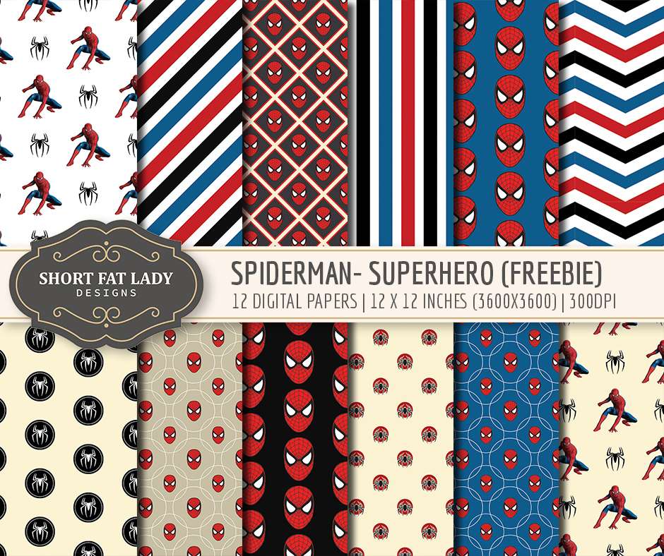 Free Spiderman Superhero Digital Papers