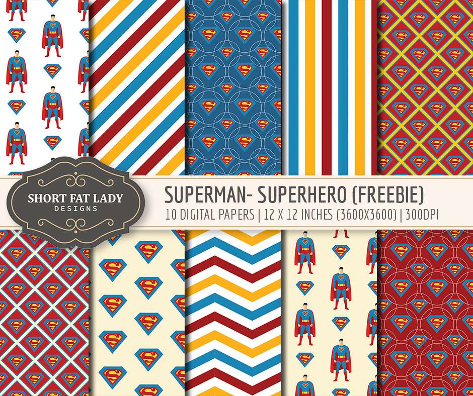 Free Superman Superhero Digital Papers