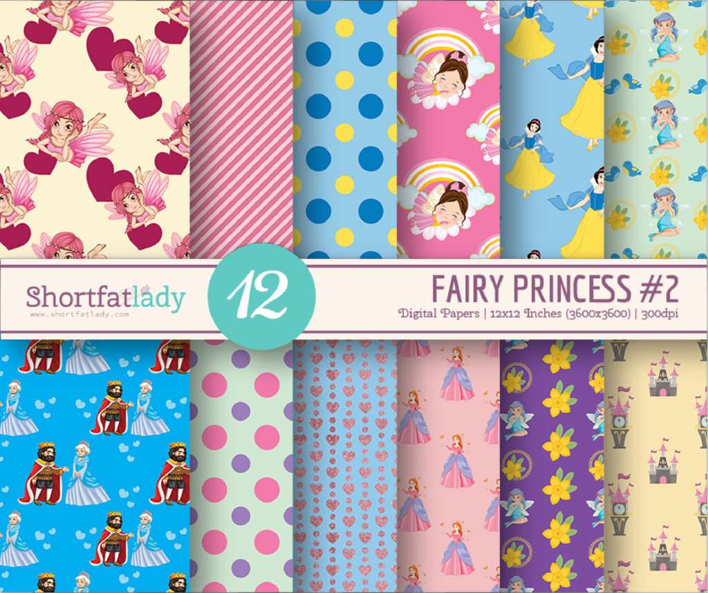 Free Fairy Princess Digital Papers Set 2