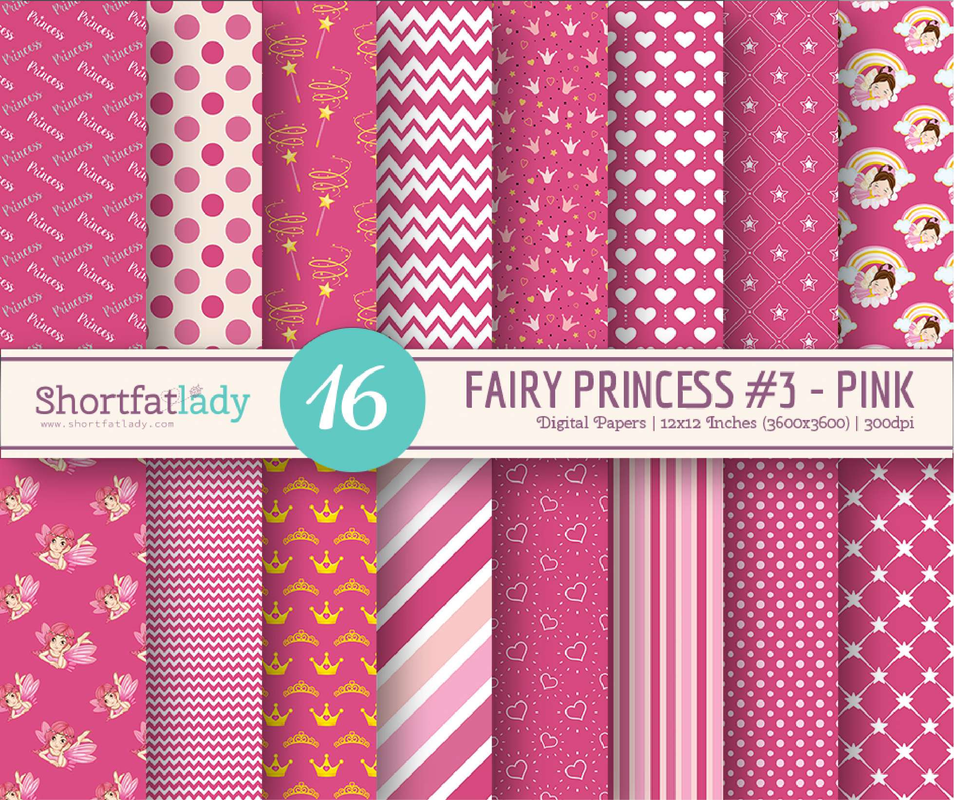 Fairy Princess Digital Pink